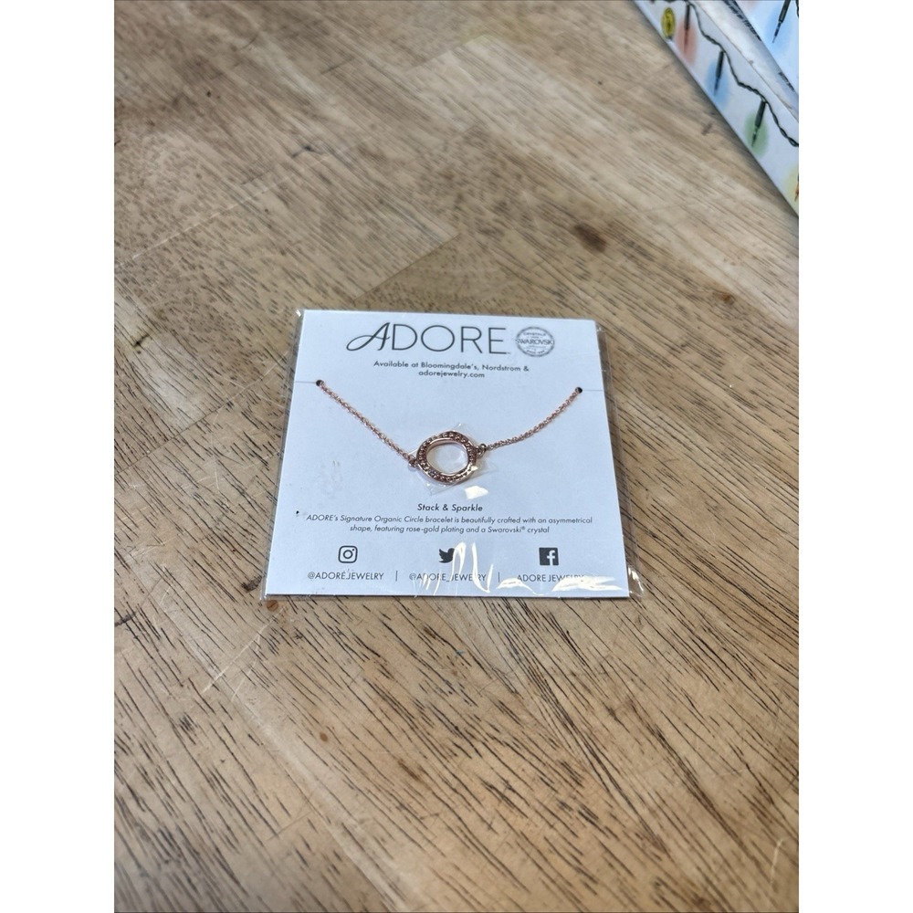 Adore Rose Gold Signature Organic Circle Bracelet with Swarovski Crystal